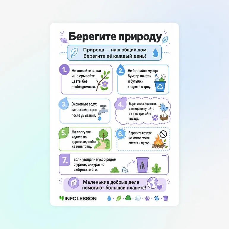 Памятка «Берегите природу»