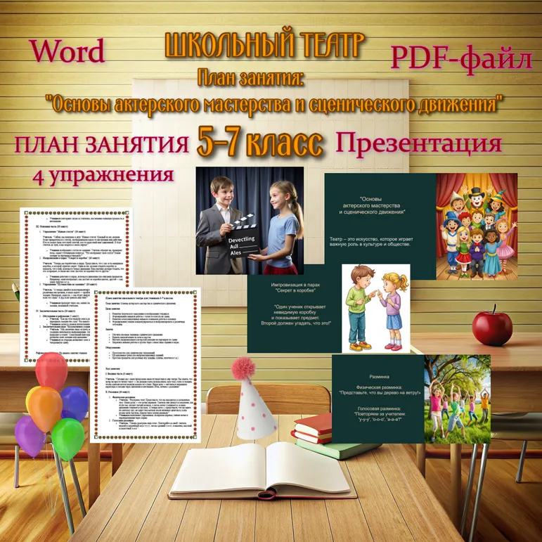 Школьный театр. План занятия + презентация