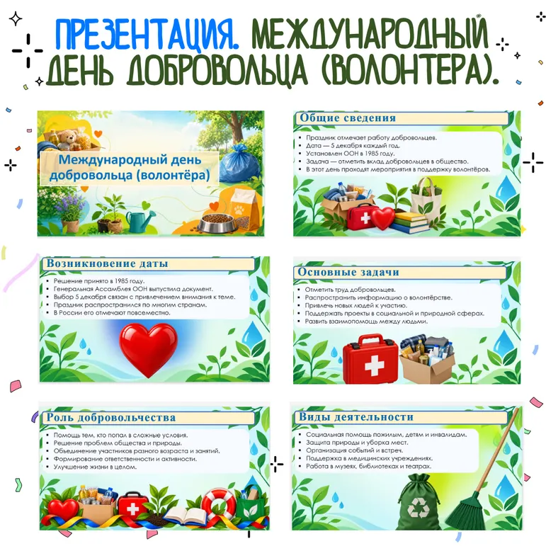 Презентация «Международный день добровольца (волонтёра)».