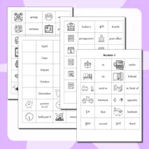 Карточки по словам Module 1, Module 2 