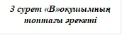 3 сурет «В»оқушымның топтағы әрекеті