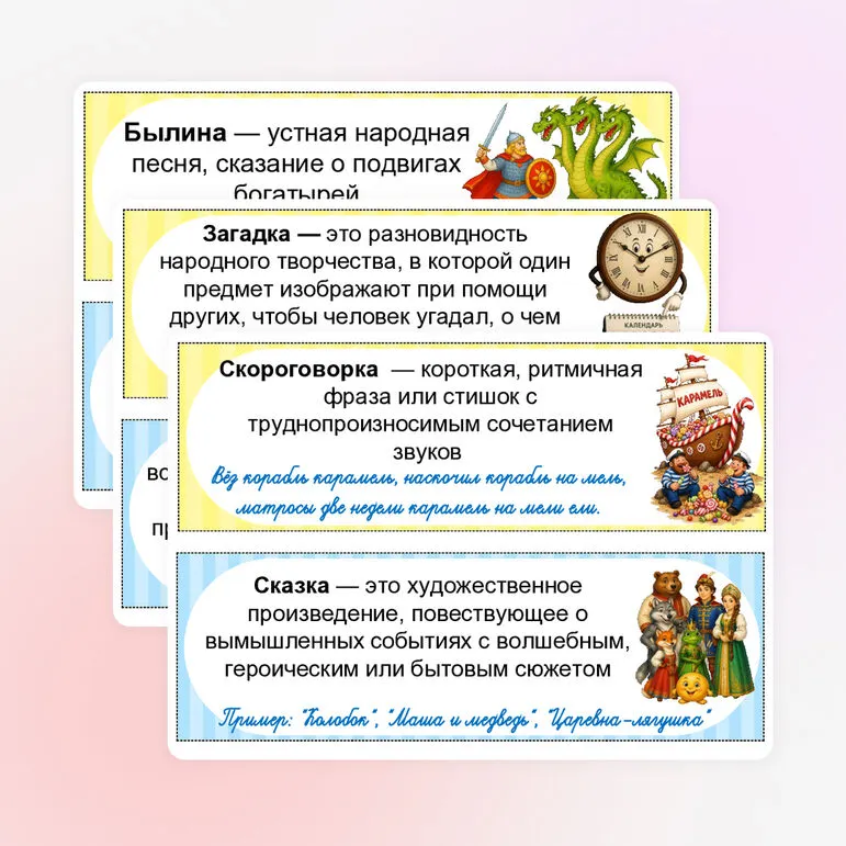 Памятки «Жанры литературного чтения»