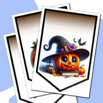 Halloween. Оформление флажками на английском (буквы, цифры, знаки, рисунки)