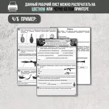 Рабочий лист «Виды, назначение и тактико-технические характеристики стрелкового оружия и ручных гранат Вооруженных Сил Российской Федерации (огневая подготовка)». ОБЗР 8-9 класс