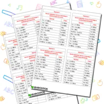 Карточки-пятиминутки по математике 