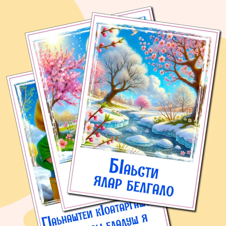 Наглядный материал «Признаки весны» на ингушском языке