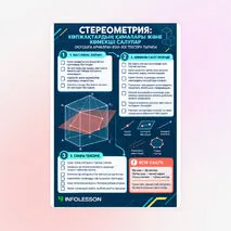 Чек-парақ «Стереометрия: сечения многогранников и вспомогательные построения»