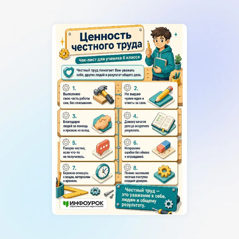 Чек-лист «Ценность честного труда»