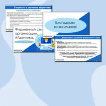 Презентация «Фирменный стиль организации. Айдентика»