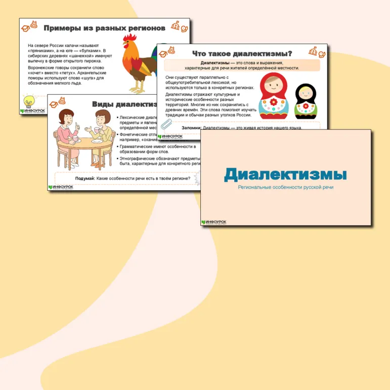 Презентация по русскому языку «Диалектизмы» (6 класс)