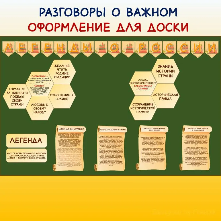 Оформление для доски. Легенды о России. Разговоры о важном.